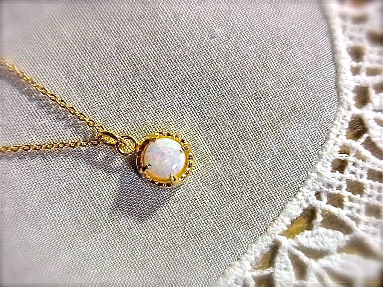 クラシカルオパールペンダント♡ネックレス♡受注製作♡SV925