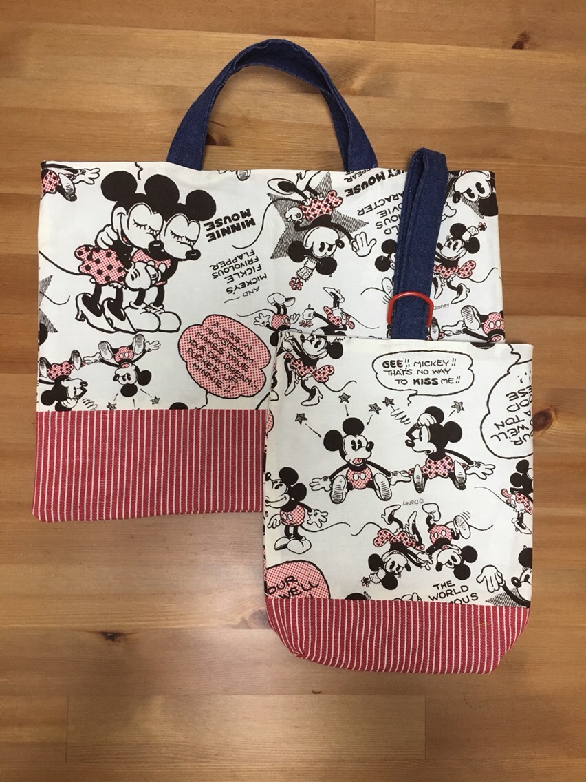 ミニーマウス ラブリードレッサーバッグ② 入園入学バッグ&上履き入れ