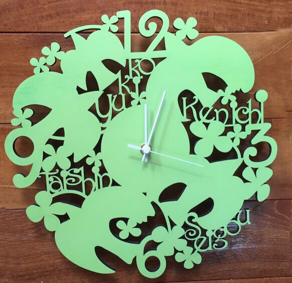 オルテガ型 掛け時計 ★カラー オーダーメイド★ 壁掛け時計を制作します オルテガ柄デザインした木製の優しさで