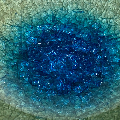 虫明焼 灰釉彩貫入盃(黒井博史作) ブルー 食器 ガラス 陶器 焼物 酒器