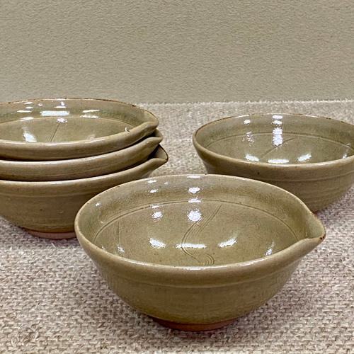 虫明焼(曙窯作・特別割引) 片口小鉢(5客組) 普段使い 雑器 食器 贈り物