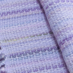 ワスレナグサ色の手織り春マフラー　長さ160cm 6枚目の画像