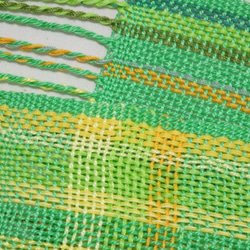 新緑色の手織りコットンストール 5枚目の画像