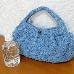 小ぶりな藍染め手編みグラニーバッグ 　 7枚目の画像