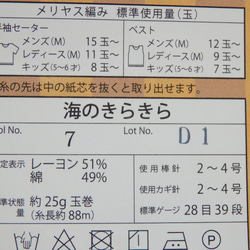 海のきらきら色手織りコットンミニストール 6枚目の画像