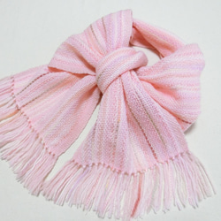 桜色の手織り春マフラー ソメイヨシノ満開　182cm 1枚目の画像