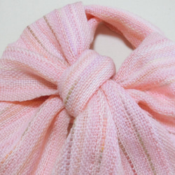 桜色の手織り春マフラー ソメイヨシノ満開　182cm 2枚目の画像