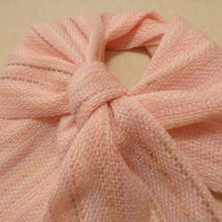 桜色の手織り春マフラー ソメイヨシノ満開　190cm 1枚目の画像