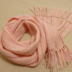 桜色の手織り春マフラー ソメイヨシノ満開　190cm 4枚目の画像