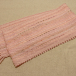 桜色の手織り春マフラー ソメイヨシノ満開　190cm 5枚目の画像