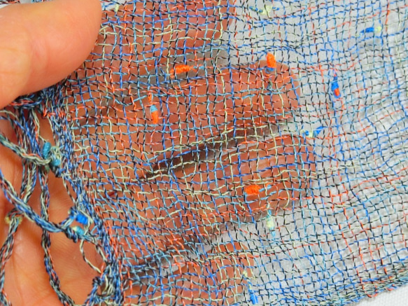セミの羽のような手織りストール 広巾 9枚目の画像