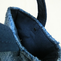 藍染手織り布スマホポーチ 3枚目の画像