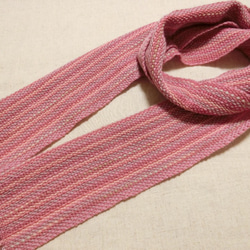 手織りウールマフラー ピンクバリエーション５ 3枚目の画像