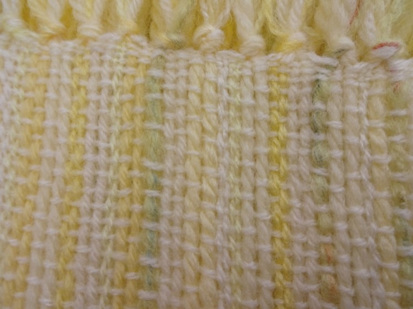 なずな色の春マフラー　手織り　160cm 5枚目の画像