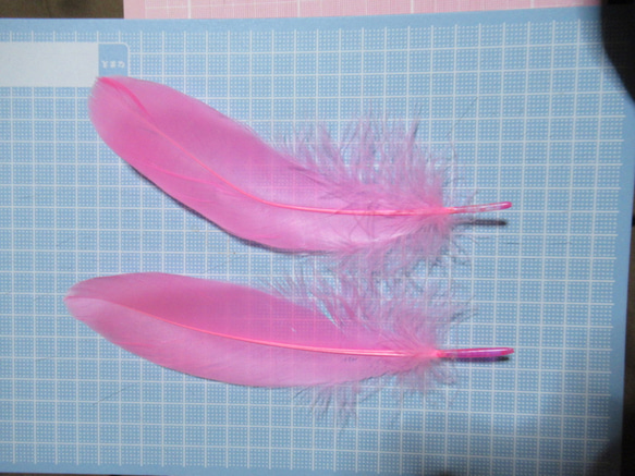 カラフルな羽　2枚　ピンク 2枚目の画像