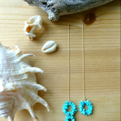 sleeping beauty turquoise ring chain earring 1枚目の画像