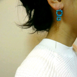 sleeping beauty turquoise ring chain earring 4枚目の画像