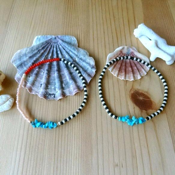 turquoise beads anklet (アンクレット) 1枚目の画像