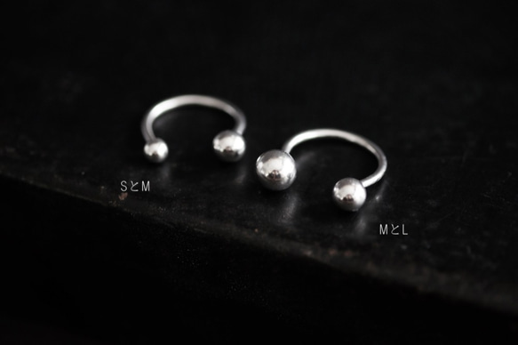 MとL2つの玉の指輪（silver） 7枚目の画像
