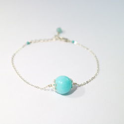 【ColorDay】 聖誕交換禮物微笑點點~天河石_綠松石純銀手鍊〈Amazonite Silver Bracelet〉 第1張的照片