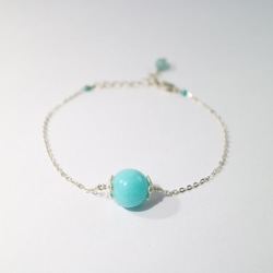 【ColorDay】 聖誕交換禮物微笑點點~天河石_綠松石純銀手鍊〈Amazonite Silver Bracelet〉 第2張的照片