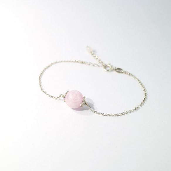 【ColorDay】 聖誕交換禮物~紫鋰輝石/孔賽石純銀手鍊〈Kunzite Silver Bracelet〉 第1張的照片