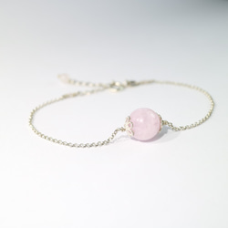 【ColorDay】 聖誕交換禮物~紫鋰輝石/孔賽石純銀手鍊〈Kunzite Silver Bracelet〉 第3張的照片