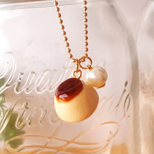 ◇ぷくぷくプリン◇選べる金具◇フェイクスイーツ◇キーホルダー