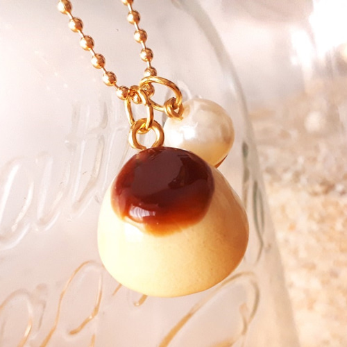 ◇ぷくぷくプリン◇選べる金具◇フェイクスイーツ◇キーホルダー