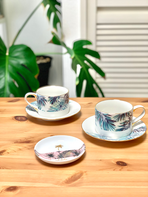 Hawaiian leaves cup&saucer 2枚目の画像