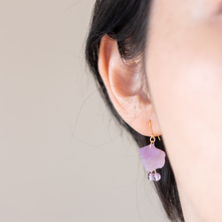 紫藤耳套+耳環或耳環 第3張的照片