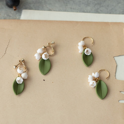 鈴蘭的 夾式耳環/ 耳針式 第4張的照片