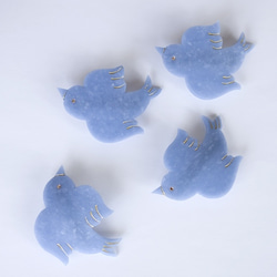 小鳥のバレッタ（ブルー） 2枚目の画像