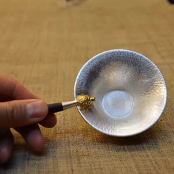 小さな甲虫手作りの純銀製ティーストレーナー925 3枚目の画像