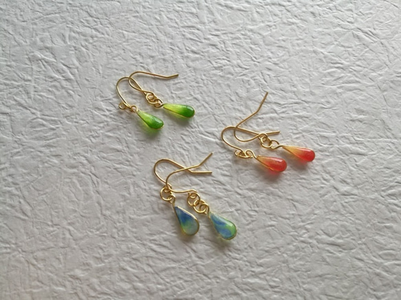 301.Marble color pierced earrings（ピアス/イヤリング） 3枚目の画像
