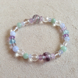 Fluorite:Aquamarine:Amethyst**Bracelet 2枚目の画像