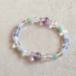 Fluorite:Aquamarine:Amethyst**Bracelet 3枚目の画像