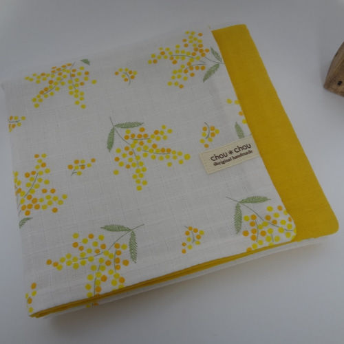 30㎝角*ミモザ*Flower*5*やわらかガーゼハンカチ*1枚 ハンカチ  