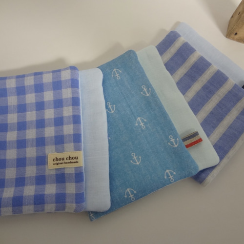 パッチ*2*やわらかガーゼハンカチ*3枚セット*ハンドメイド