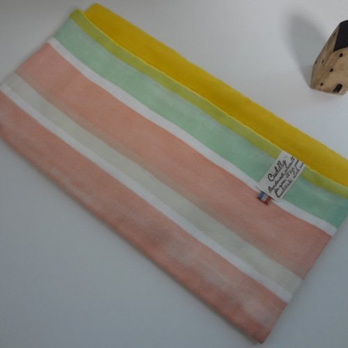 30㎝角*カラフルボーダー*2*8重やわらかガーゼハンカチ*1枚 その他 