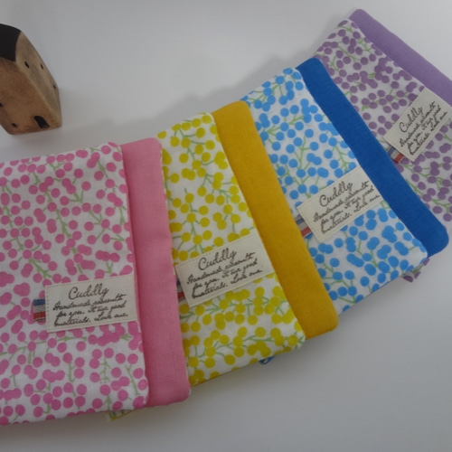 大きめ*ミモザ*やわらか6重ガーゼハンカチ4枚セット ハンカチ  