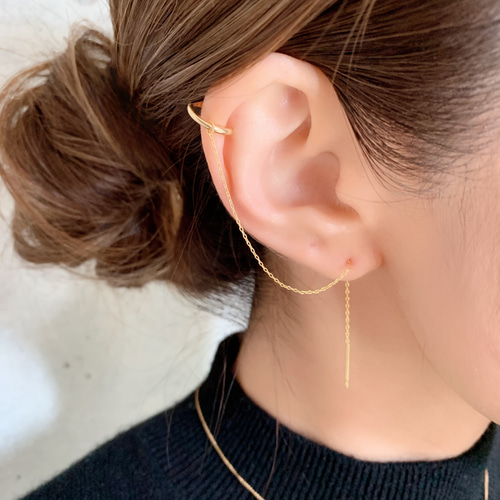 1434 アメリカンピアス coco vanilla* イヤーカフ × アメリカンピアス(片耳用） イヤーカフ