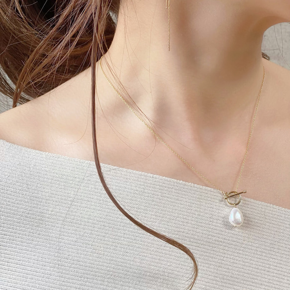 coco vanilla* 14kgf 淡水パール × マンテルネックレス ネックレス