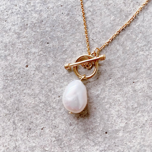 coco vanilla* 14kgf 淡水パール × マンテルネックレス ネックレス