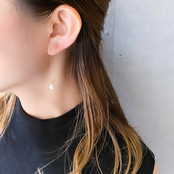coco vanilla* 淡水パールアメリカンピアス(イヤリング変更可） ピアス 