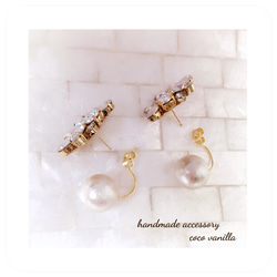 ✶. • coco vanilla •. ✦ SWAROVSKI 2way Bijoux 耳環 婚禮正式 第6張的照片