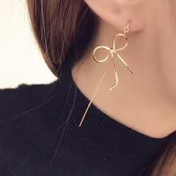 リボン ピアス（フック・チェーン） の人気通販｜Creema(クリーマ