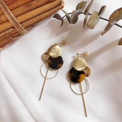 *coco vanilla* べっこう circle ピアス(イヤリング)* ギフトにも♪ 5枚目の画像