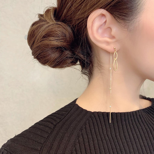 coco vanilla* ロングチェーンピアス(イヤリング)* ピアス