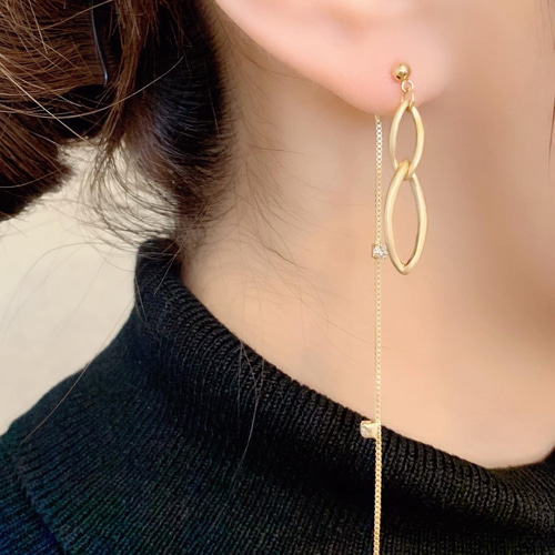 coco vanilla* ロングチェーンピアス(イヤリング)* ピアス